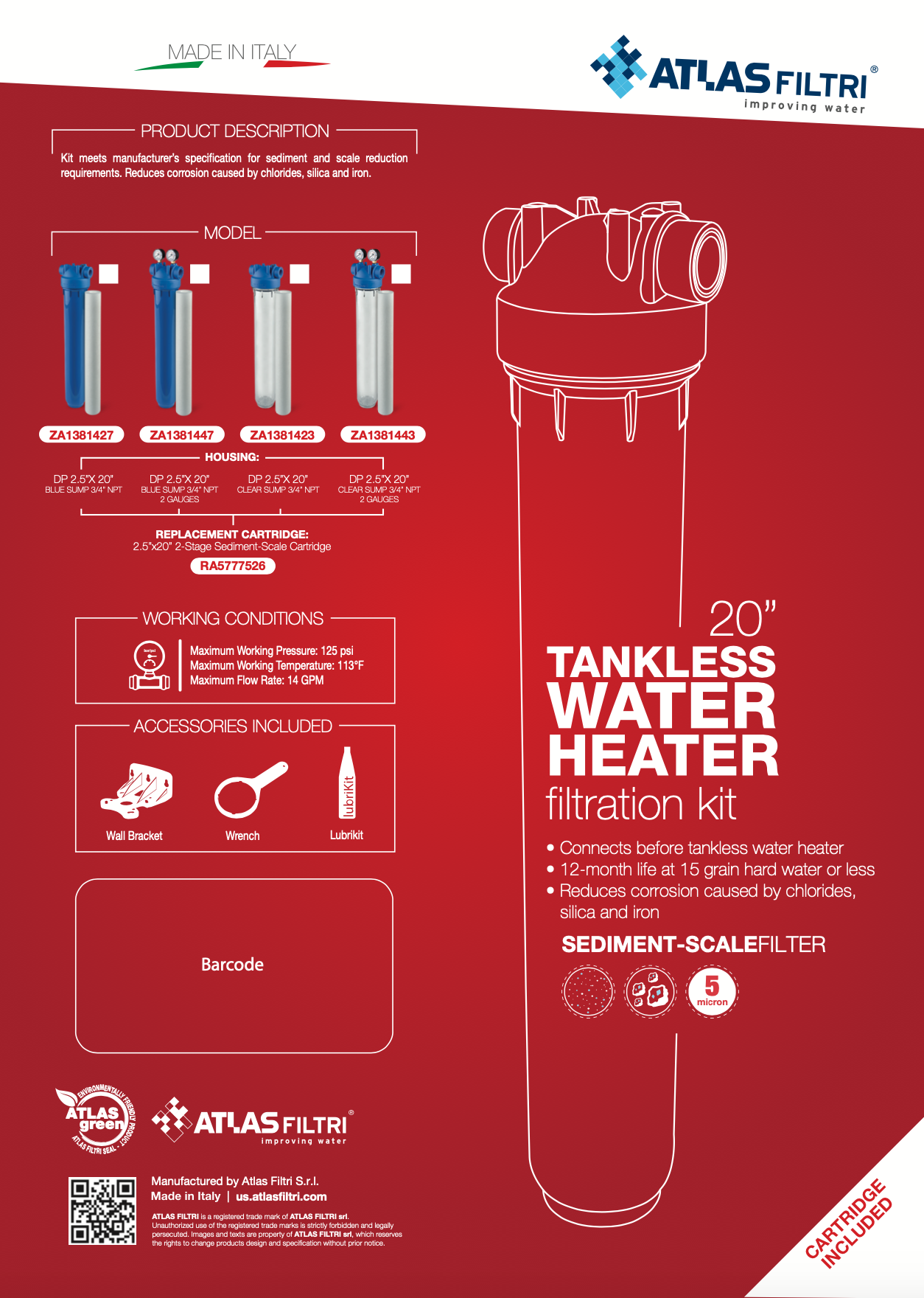 Atlas Filtri Water Heater Scale Reduction System